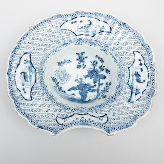 Dutch Delft Blue and White Barber's Bowl