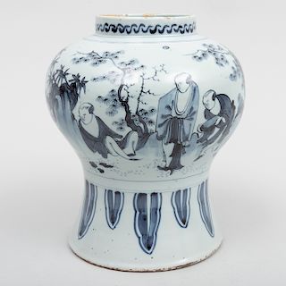 Dutch Delft Blue and White Baluster Vase