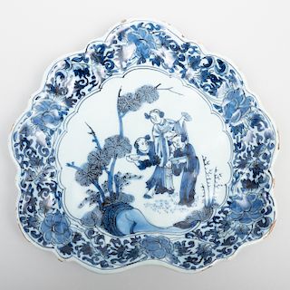 Dutch Delft blue and White Heart Shaped Dish