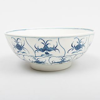 Worcester Porcelain Blue and White Punch Bowl