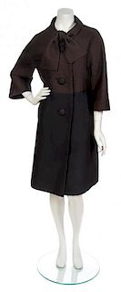 Brown and Black Colorblock Coat,