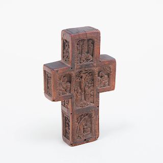 Small Russian Carved Wood Benediction Cross