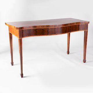 George III Inlaid Mahogany Serpentine-Fronted Serving Table