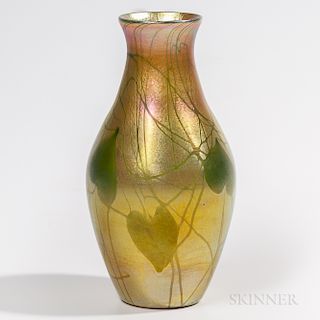 Tiffany Studios Gold Favrile "Heart and Vine" Vase