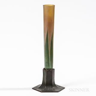 Tiffany Studios Bronze and Gold Favrile Bud Vase