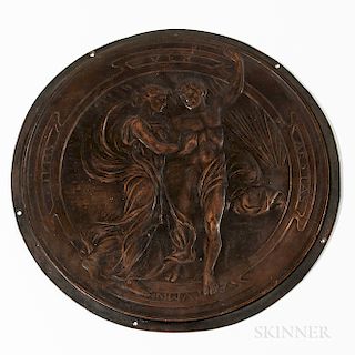 Julia Bracken Wendt (American, 1870-1942) Patinated Bronze Plaque of the Four Seasons
