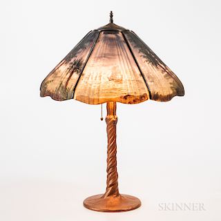 Handel Reverse-painted Glass Lamp
