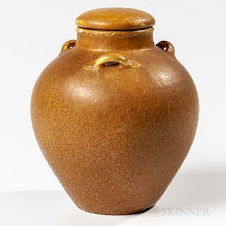 Grueby Pottery Lidded Jar
