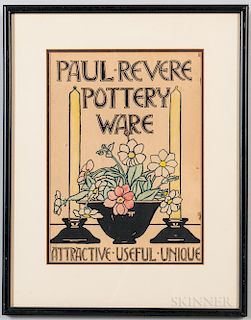 Framed Paul Revere Pottery Advertisement