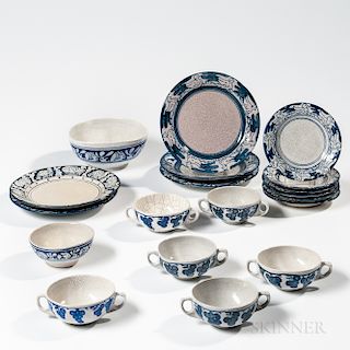 Nineteen Pieces of Dedham Pottery Tableware