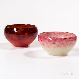 Two Schneider Art Glass Bowls