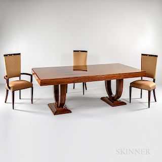 Art Deco Revival Dining Table and Ten Chairs