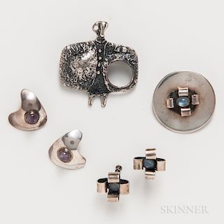 Group of Sterling Silver Jewelry by Sam Kramer and Guy Vidal