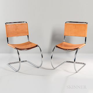 Two Mies van der Rohe MR10-style Chairs