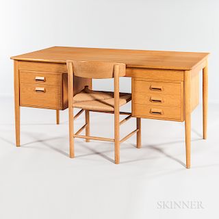 Borge Mogensen for Soborg Mobler Oak Desk and Chair