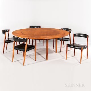 Dyrlund Lotus "Flip-Flap" Table and Five Chairs