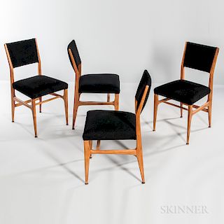 Four Gio Ponti for Singer & Sons Walnut Side Chairs