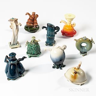 Nine Fong Choo (Singaporean/American, 20th/21st Century) Miniature Ceramic Teapots