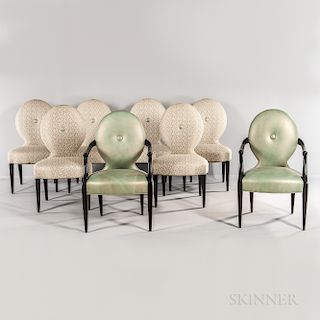 Two Donghia Armchairs and Six Side Chairs