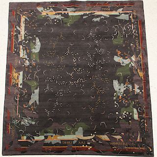 Karen LaFleur "Midnight Garden" Tibetan Woven Rug