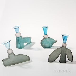 Four Naomi Shioya Sing Each Song   Art Glass Sculptures