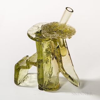 Osamu Noda Two-piece Art Glass Sculpture