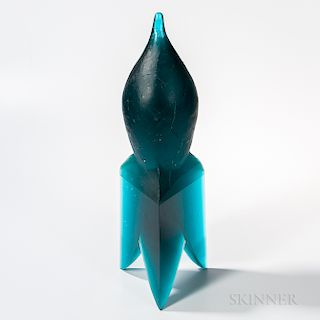 Vladimira Klumpar (Klumparova) Figurehead Rocket   Art Glass Sculpture
