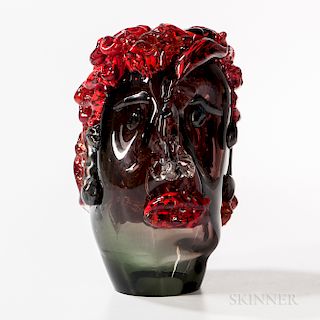 Man with Red Hair   Art Glass Sculpture Attributed to Evan Binkley
