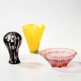 Three Modern Art Glass Sculptures