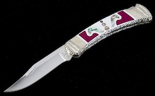 Michael Prater Buck 110 Custom Painted Pony Knife