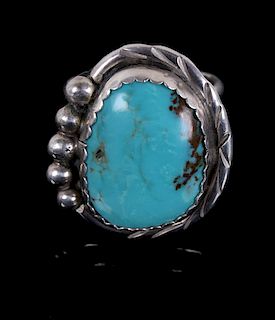 Verdy Jake Navajo Sterling Number 8 Turquoise Ring