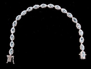 Acquamarine & Diamond Orianne Sterling Bracelet