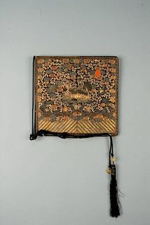 CHINESE EMBROIDERED RANK BADGE, LATE 19th C.