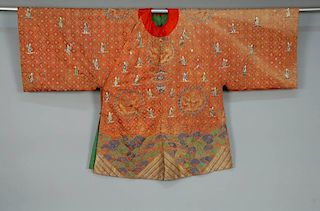 CHINESE SILK and METALLIC EMBROIDERED ROBE, EARLY 20th C.