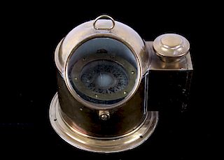 Authentic Brass Lifeboat Binnacle W/ Plath Compass