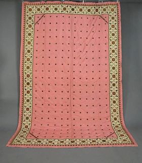 INDIAN EMBROIDERED QUILT, 20th C.