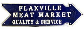 Early 20th Century Flaxville Meat Market MT. Sign