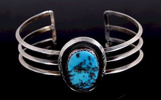 Navajo Native Sleeping Beauty Turquoise Bracelet
