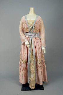 LUCILE LADY DUFF GORDON APPLIQUED SILK "HAPPINESS DRESS", c. 1916