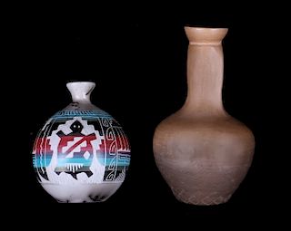 Signed Navajo Native American Hand Made Vases