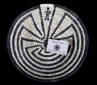 Hand Woven O'odham "Man In The Maze" Coil Basket