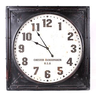 Large Chester Clockmaker U.S.A Machined Wall Clock