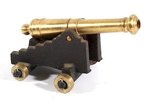 Brass & Cast Iron 19th Century Navy Cannon