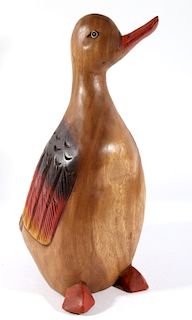 Hand Carved Wood Standing Goose Folk Art