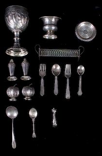Collection of 15 Marked Silver Stamped Utensils