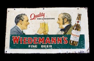 Antique Wiedemann's Fine Beer Tin Sign
