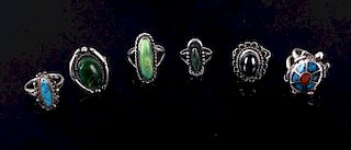 Collection of Navajo Native American Rings
