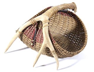 Hand Woven Deer Antler Basket