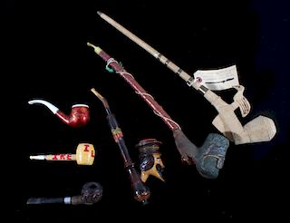 Assorted 20th Century Wooden Smoking Pipes