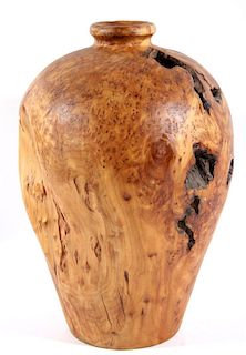 Custom Folk Wood Art Burl Wood Vase